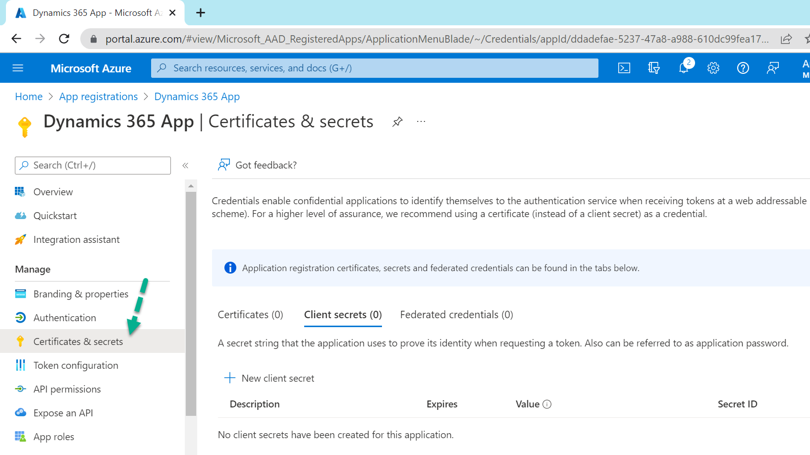 Register an App in Azure Active Directory for Dynamics 365 CE Online